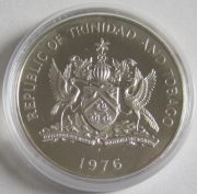 Trinidad & Tobago 5 Dollars 1976 Scarlet Ibis Silver...