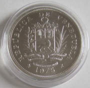 Venezuela 25 Bolivares 1975 15 Years WWF Jaguar Silver BU