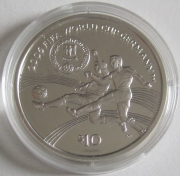British Virgin Islands 10 Dollars 2004 Football World Cup Germany Silver