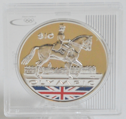 British Virgin Islands 10 Dollars 2011 Olympics London Equestrian & Royal Naval College Silver