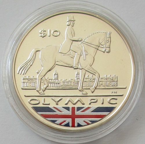 British Virgin Islands 10 Dollars 2011 Olympics London Equestrian & Royal Naval College Silver