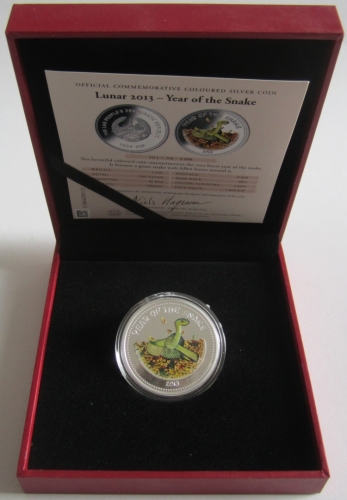 Laos 1000 Kip 2013 Lunar Snake 1 Oz Silver