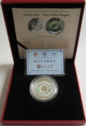 Laos 2000 Kip 2012 Lunar Dragon Jade 2 Oz Silver