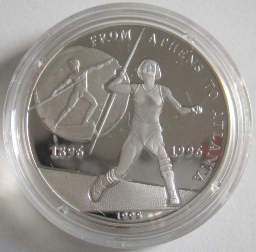 Laos 50 Kip 1995 Olympics Atlanta Javelin Throw Silver