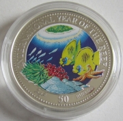 Maldives 50 Rufiyaa 1998 Year of the Reef 1 Oz Silver