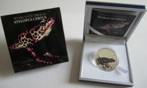 Palau 2 Dollars 2011 World of Frogs Atelopus Certus Purple Silver