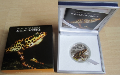 Palau 2 Dollars 2011 World of Frogs Atelopus Certus Orange