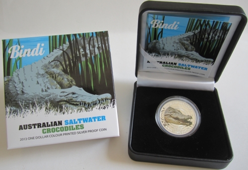 Australien 1 Dollar 2013 Saltwater Crocodiles Bindi PP
