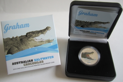 Australia 1 Dollar 2014 Saltwater Crocodiles Graham 1 Oz Silver Proof