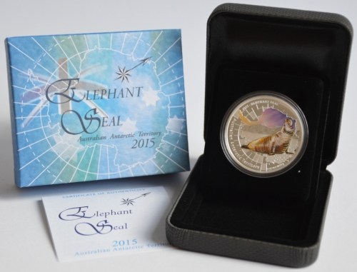 Australia 1 Dollar 2015 Antarctic Territory Elephant Seal 1 Oz Silver