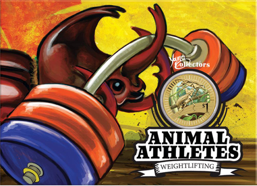 Australia 1 Dollar 2012 Animal Athletes Weightlifting Rhinoceros Beetle