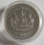 Lesotho 25 Maloti 1983 Year of Disabled Persons Silver BU