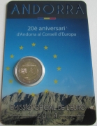 Andorra 2 Euro 2014 20 Years Council of Europe Membership BU