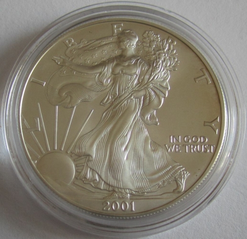 USA 1 Dollar 2001 American Silver Eagle 1 Oz Silver