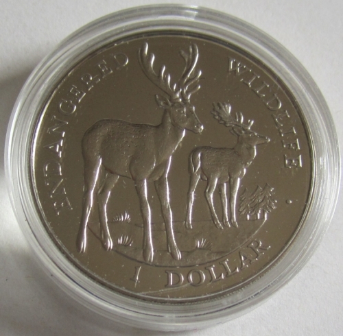 Cook-Inseln 1 Dollar 1996 Tiere Damhirsch