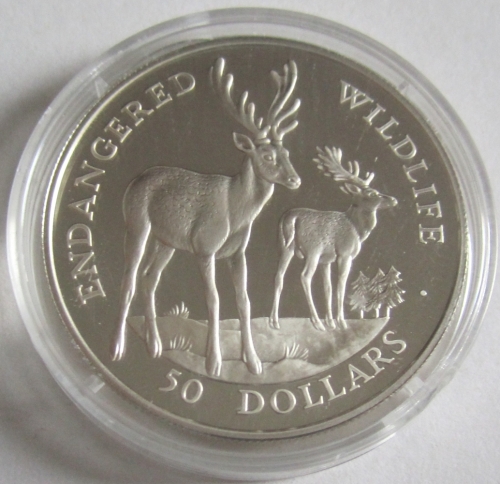 Cook-Inseln 50 Dollars 1991 Tiere Damhirsch