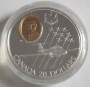 Canada 20 Dollars 1997 Airplanes CT-114 Tutor Silver