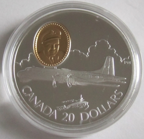 Canada 20 Dollars 1998 Canadair CP-107 Argus Silver
