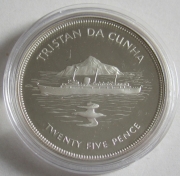 Tristan da Cunha 25 Pence 1977 Silver Jubilee Silver