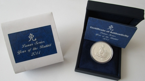 Somaliland 1000 Shillings 2011 Lunar Rabbit 1 Oz Silver Proof