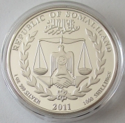 Somaliland 1000 Shillings 2011 Lunar Rabbit 1 Oz Silver Proof