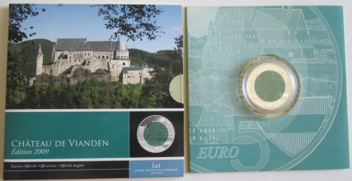 Luxembourg 5 Euro 2009 Chateau de Vianden Silver Niobium