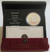 Canada 20 Dollars 2005 Tall Ships Three-Masted Ship 1 Oz...