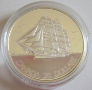 Canada 20 Dollars 2005 Tall Ships Three-Masted Ship 1 Oz...