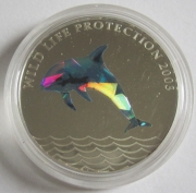 DR Congo 10 Francs 2003 Wildlife Sea Dolphin Silver