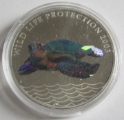 DR Congo 10 Francs 2003 Wildlife Sea Turtle Silver