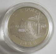 Bermuda 1 Dollar 1988 Railroad Train Silver Proof