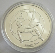 Brazil 5 Reais 2014 Football World Cup Mascot Fuleco Silver