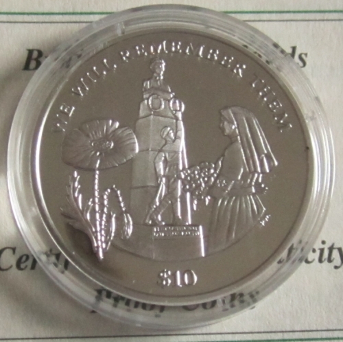 Britische Jungferninseln 10 Dollars 2014 100 Jahre Erster Weltkrieg Edith Cavell