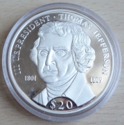 Liberia 20 Dollars 2000 US-Präsidenten Thomas Jefferson