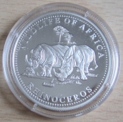 Somalia 250 Shillings 2000 Wildlife Black Rhinoceros Silver