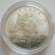 Canada 20 Dollars 2014 Twenty for Twenty Bobcat 1/4 Oz Silver