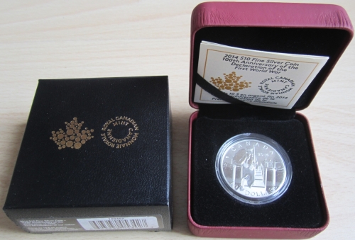 Canada 10 Dollars 2014 100 Years World War I Mobilisation 1/2 Oz Silver