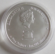 Tokelau 5 Dollars 2015 Mokoha / Great White Shark 1 Oz...