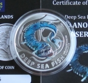 Pitcairn 2 Dollars 2011 Deep Sea Fish Melanostomias...