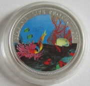 Palau 5 Dollars 1994 Marine Life Protection Clownfish Silver