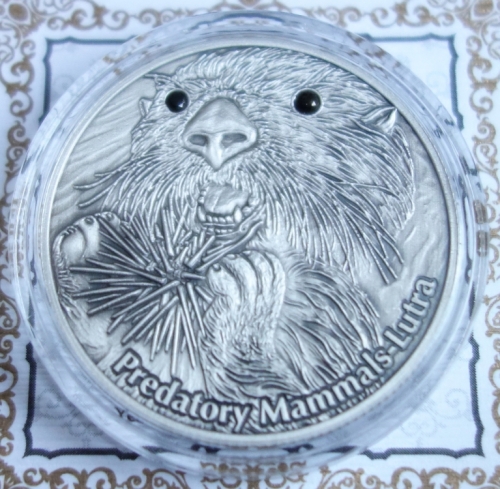 Fiji 10 Dollars 2012 Predatory Mammals Lutra / Otter 1 Oz Silver