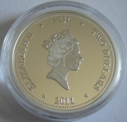 Fiji 2 Dollars 2011 Pacific Swordfish Gilded
