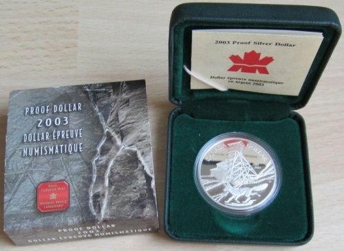 Canada 1 Dollar 2003 100 Years Cobalt Silver Strike Silver Proof