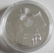 Canada 1 Dollar 2005 40 Years National Flag Silver Proof