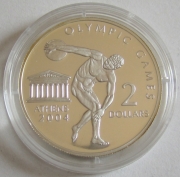 Cook Islands 2 Dollars 2002 Olympics Athens Discus Throw...