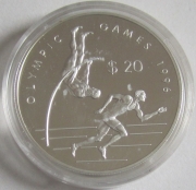 Cook Islands 20 Dollars 1993 Olympics Atlanta Track & Field Silver