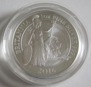 United Kingdom 2 Pounds 2016 Britannia 1 Oz Silver Proof