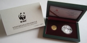 China 100 + 10 Yuan 2011 50 Years WWF 1/4 Oz Gold + 1 Oz...