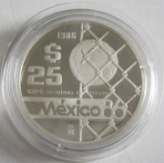 Mexiko 25 Pesos 1986 Fußball-WM Tor PP