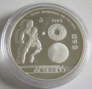 Mexico 50 Pesos 1985 Football World Cup Ulama 1/2 Oz...